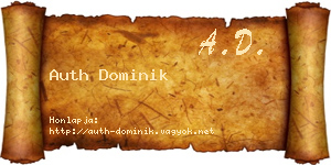 Auth Dominik névjegykártya